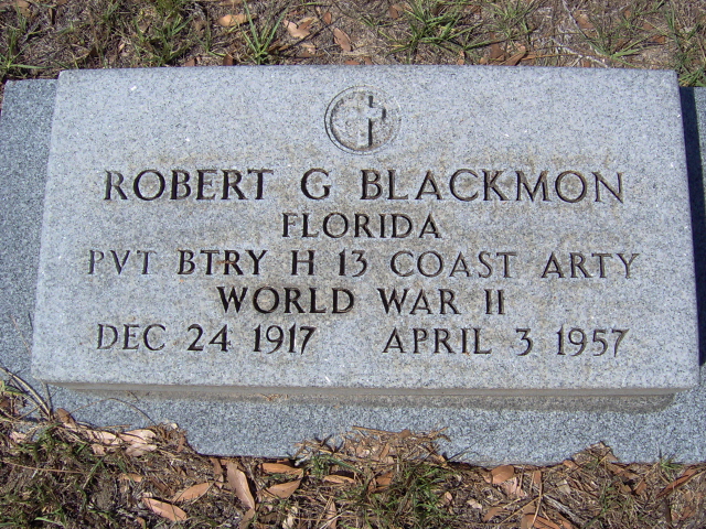 Headstone for Blackmon, Robert G.